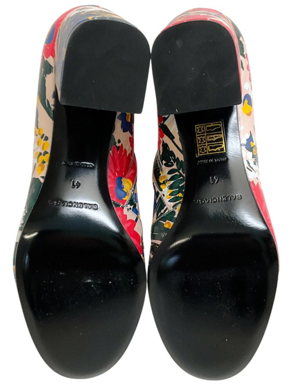Balenciaga Multi Floral Print Leather Booties - Picture 12 of 12